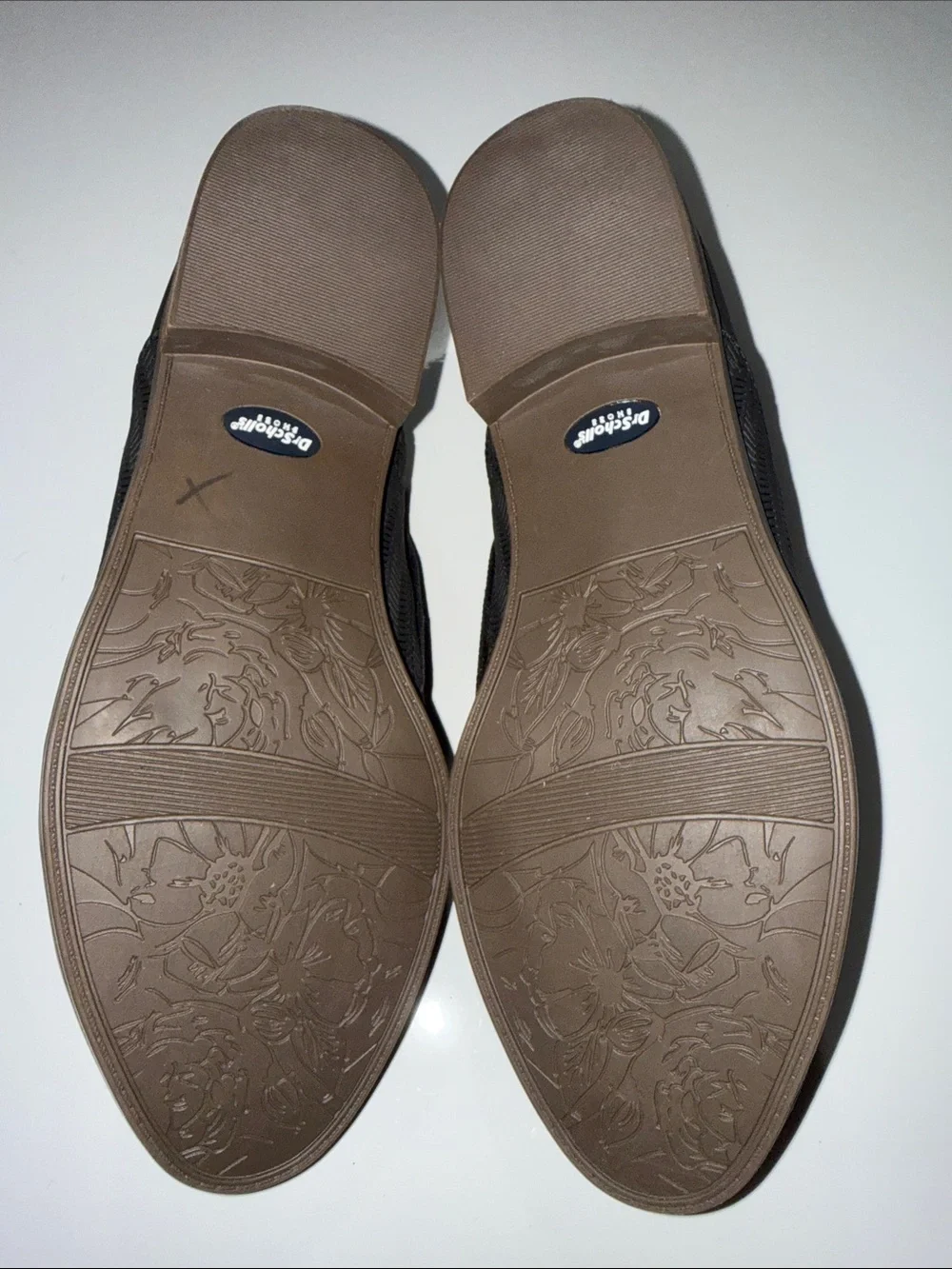 Dr Scholls Womens Black Goring Ruler Almond Toe Block Heel Slip On Dress Sz 8.5